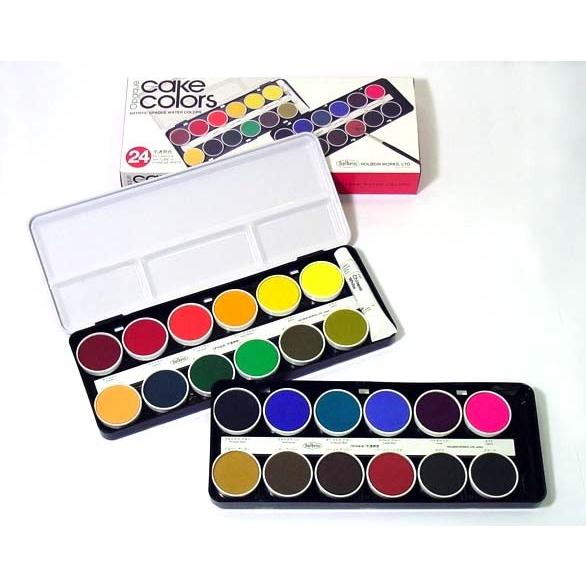 ホルベイン 固形水彩絵具｜ホルベイン不透明 ガッシュ  ケーキカラー ２４色セット  C032