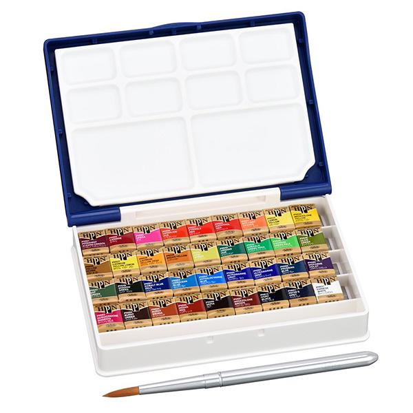 ホルベイン 固形水彩絵具 パンカラー 36色セット パームボックスプラス 樹脂製  PN698