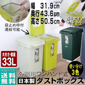 ゴミ箱 ダストボックス 33L おしゃれ 分別 スリム 蓋付 cs2-33j