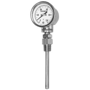 長野計器 φ75 I型 防滴形バイメタル温度計 100℃ R1/2X10X150L TB23-000