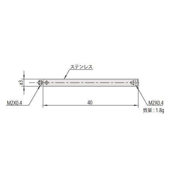 ＼ポイント5倍／ ミツトヨ 06ABN807 スタイラス 取付部ネジ径:M2 MS2-EXT40