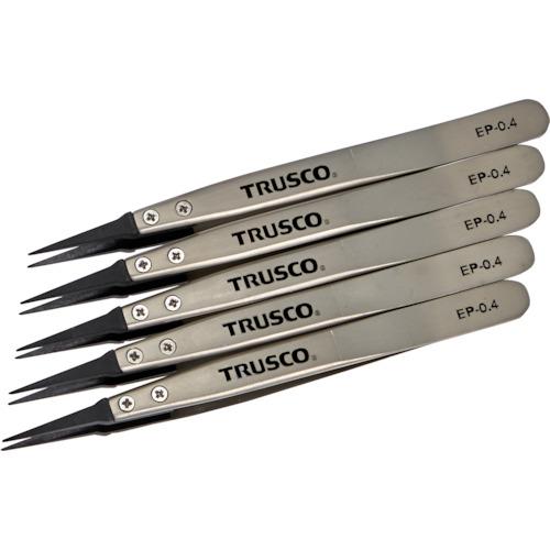 TRUSCO 363-8336 EP-0.4-M5 マトメ買イ ESDチップピンセット 先細型 先端...