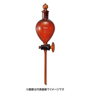 三商 分液ロート 茶 球型 50mL ガラスコックの商品画像