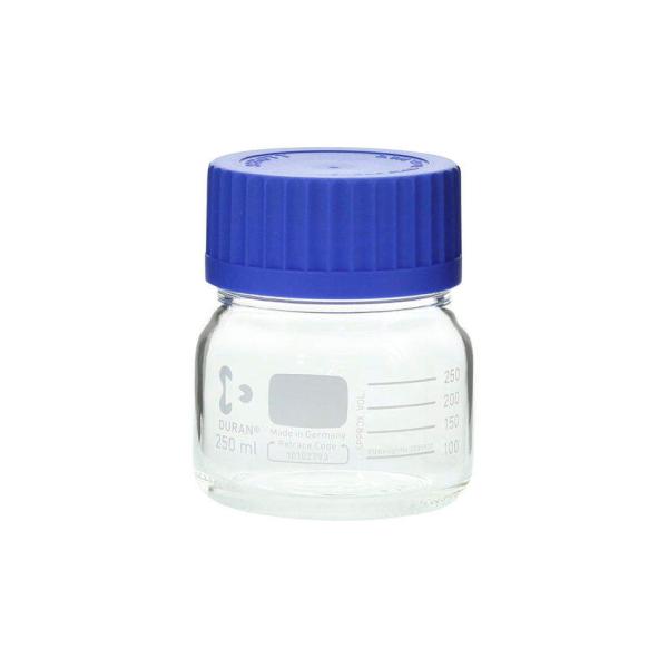 ネジ口瓶広口GLS-80 250ml 青キャップ付