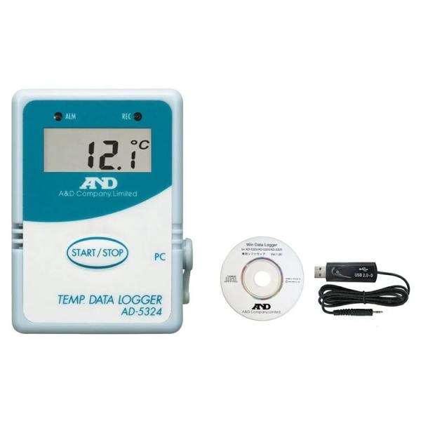 A&amp;D AD-5324SET 温度データーロガー 防水 温度管理 記録