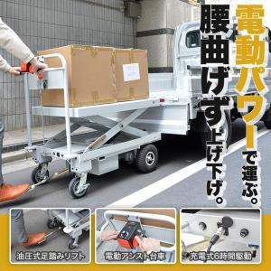 (直送) (法人限定) サンコー EPLFTUP4 昇降リフト付電動アシスト台車 重量物荷下ろし用台車