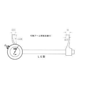 カセダ LE-10 L型内測用アナログキャリパーゲージ 測定範囲=60-600 アーム長=38mm L型内測用アナログキャリパーゲージ 測定範囲=｜e-hakaru