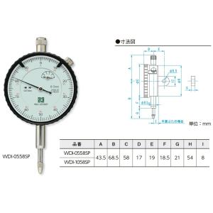 新潟精機 WDI-0158SP 標準形アナログダイヤルゲージ 目量=0.001mm WDI0158SP｜e-hakaru