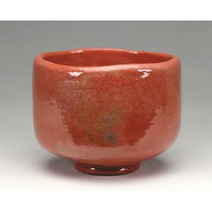 楽入窯製　赤楽茶碗「毘沙門」写