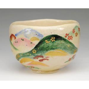 茶道具 抹茶茶碗 干支 辰 楽焼、日の出 龍、干支茶碗、京都 吉村