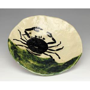 イタリア製 輸入雑貨 シチリア 陶器 絵皿 壁飾り 壁掛け 手描き 魚