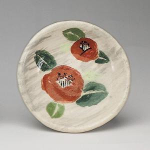 村上堆朱 椿文 皿 盛器 紙箱 無形文化財漆芸 木製 器 作家 皿 漆 工芸