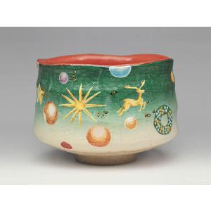 茶道具 菓子器 縁高 縁高重 朱塗り 花鳥 淡々斎好写し 五段 中村湖彩作