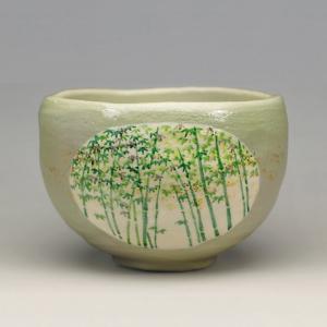 【茶碗　日の出富士】吉村楽入　共箱 茶碗 日の出富士】吉村楽入 共箱