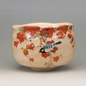 茶道具 抹茶茶碗 干支 辰 楽焼、日の出 龍、干支茶碗、京都 吉村楽入作