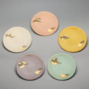 吉村楽入 2024年新春作品 楽焼 円相 銘々皿 六色揃 楽入窯製 : 心斎橋