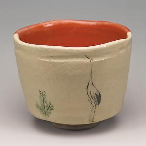 楽焼　赤楽茶碗　貫入　楽入窯　吉村楽入茶器 楽焼 赤楽茶碗 貫入 楽入窯 吉村楽入茶器 楽焼 赤楽茶碗