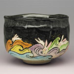吉村楽入 2015年初春作品 楽入窯 曵盃 赤楽羊の絵 : 心斎橋花房ヤフー