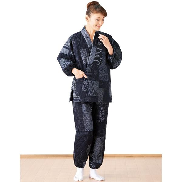 古織柄あったかキルト作務衣 M L LL