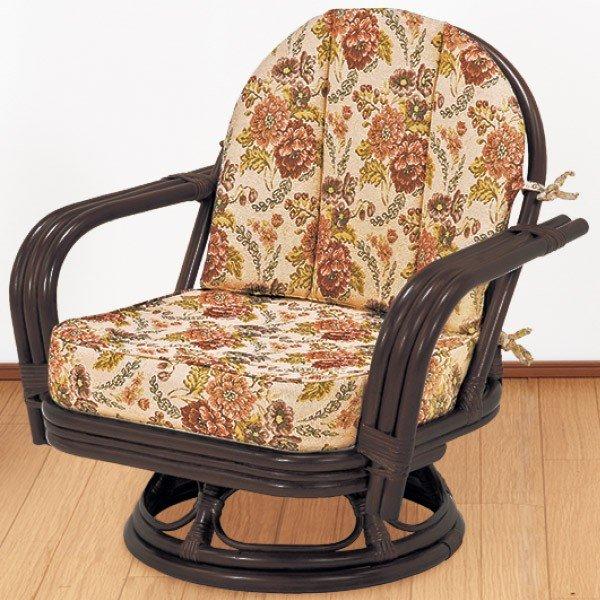 オールシーズン使える籐回転座椅子 ミドルタイプ