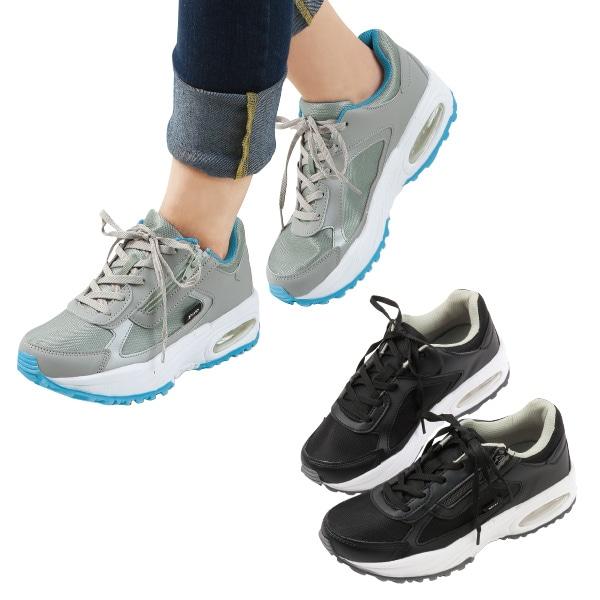 PIKO エアーヒールスニーカー グレー系 ブラック系 22.5cm 23.0cm 23.5cm 2...