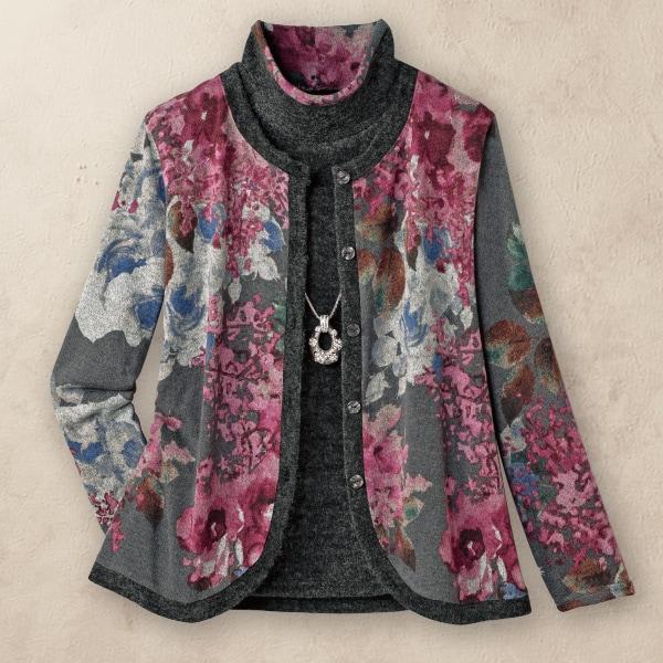 プリントカーディガンアンサンブル LL M〜L
