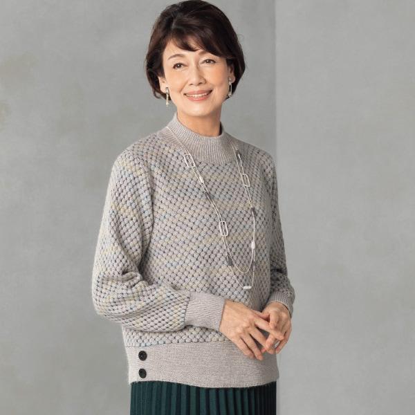 かすり変化編みセーター LL M〜L