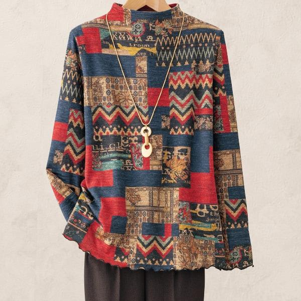 裏起毛プリントメロウ使いプルオーバー LL〜3L M〜L