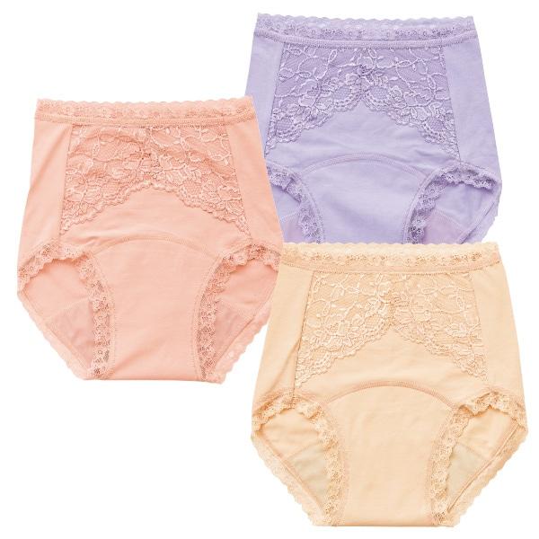 吸水パッド専用レースショーツ3色組 M L LL