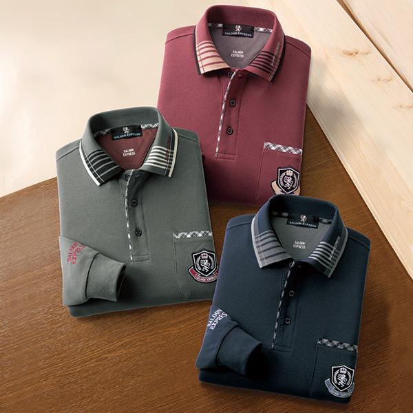 サルーン・エクスプレス 裏起毛刺しゅう入ポロシャツ3色組 M L LL