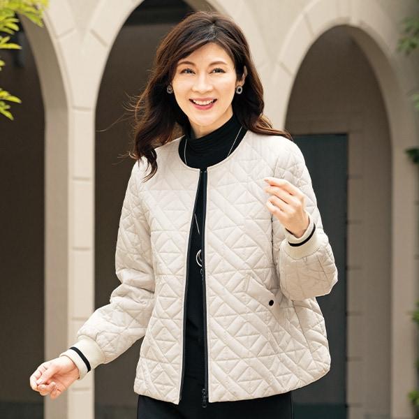 ダイヤ柄風キルトジャケット 9号 11号 13号