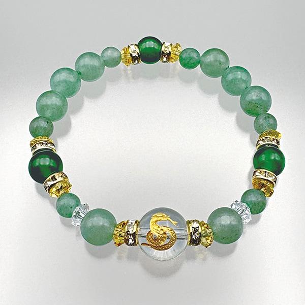 選べる刻印！安らぎアベンチュリンブレス ウマ フクロウ ヘビ