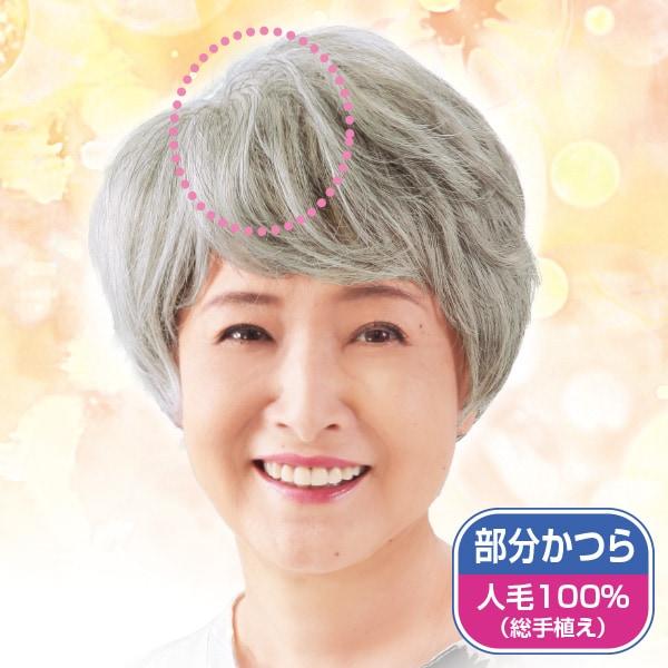 ナチュラルチェンジふんわりヘアピース ダークブラウン ブラウン 白髪85％