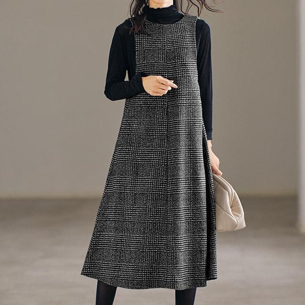 グレンチェックジャンパースカート M L LL