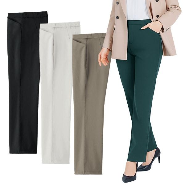 美起毛パウダータッチストレートパンツ