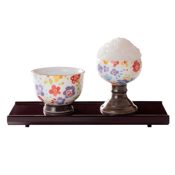 有田焼湯呑・仏器セット（仏飯付） 花らんまん 夜桜