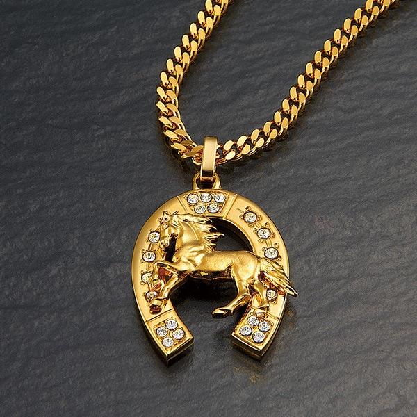 駿馬&amp;馬蹄ペンダント 磁気あり