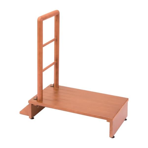 木製手すり付玄関踏み台 片側・幅70cm