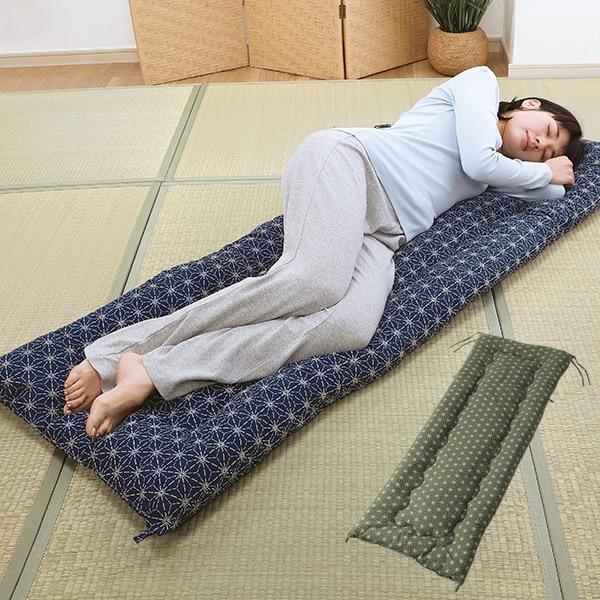 綿しじら織ごろ寝長座布団 2色組