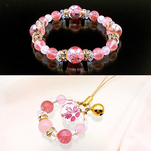 手彫仕上げゴージャスさくらアクセサリー ストラップ