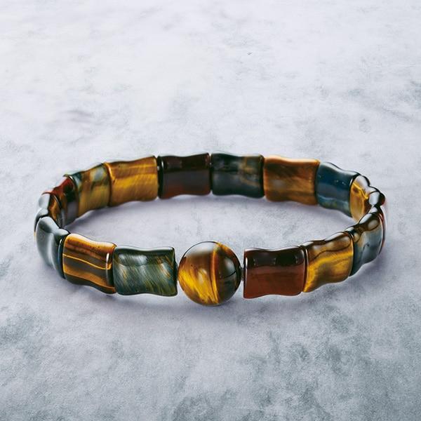 虎目石プレートブレス大玉入り