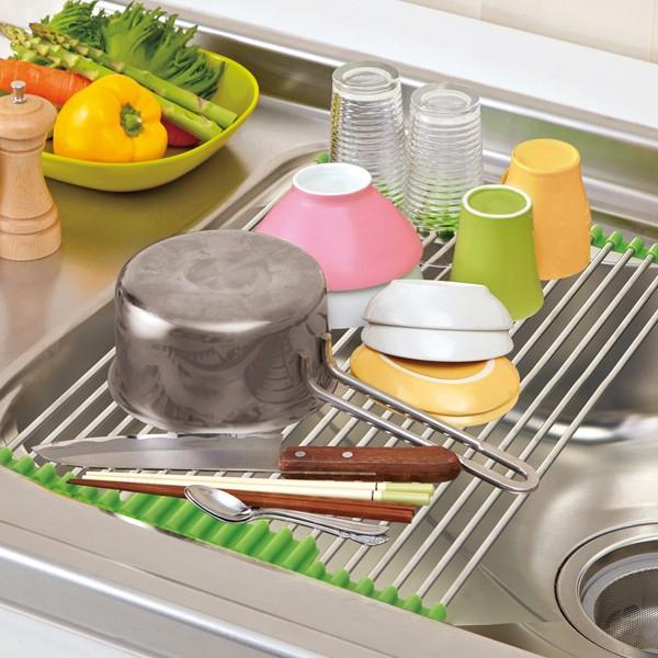 感謝セール シリコンステンレス水切りロール＜奥行57＞