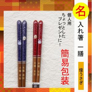 箸 名入れ 煌うさぎ 若狭塗箸 １膳 食洗機対応 すべり止め プレゼント ギフト 簡易包装 メール便