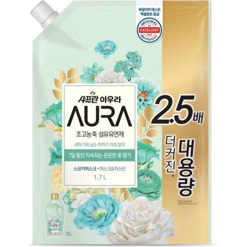 香りサフロン　AURA　柔軟剤　スモーキームスク　1700ml  つめかえ用　ムスク＆ジャスミン