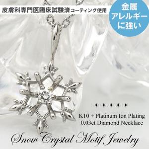 K10/チタン  ダイヤモンド ネックレス 0.03ct (耐金属アレルギーコーティング・アレルギークリア加工) 4月の誕生石 アレルギーフリー｜e-housekiya