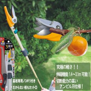 高枝切りバサミ 剪定鋏 園芸用品 高枝鋏 ポールスリム2段式 アンビル