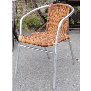 ガーデンチェア スタッキングチェア 人工ラタンアルミチェアYC028 ２脚セット ベランダ椅子 完成品｜e-housemania