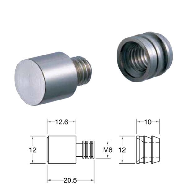 棚受け金具 おしゃれ 棚ダボ 12mm 男（オン） 100個単位 棚ダボ 12mm 女（メン） 20...