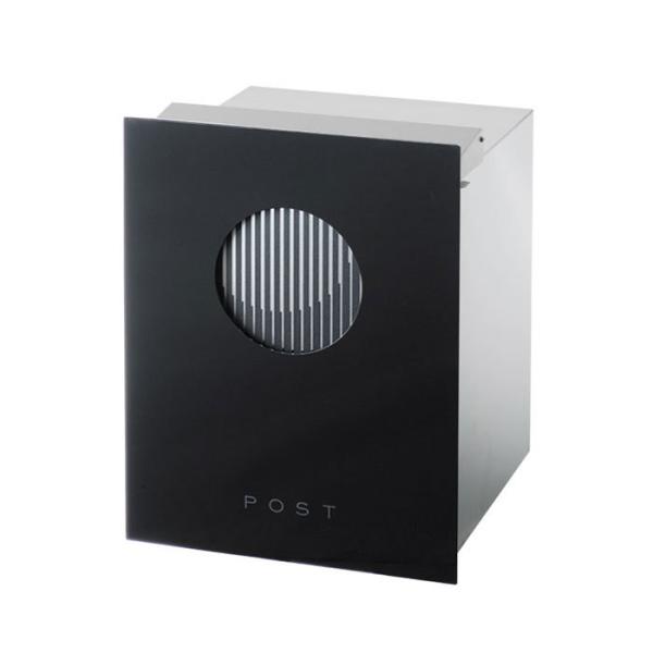 ポスト 郵便受け 埋め込み タイプ郵便ポスト 大型配達物対応 和の文 埋め込み 窓 櫺子 ブラック