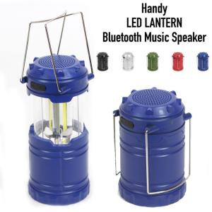 led ランタン 電池式 ブルートゥース スピーカー 付 USB 充電式 LEDランタンスピーカー ブルー 青 アウトドア キャンプ Bluetooth｜e-housemania